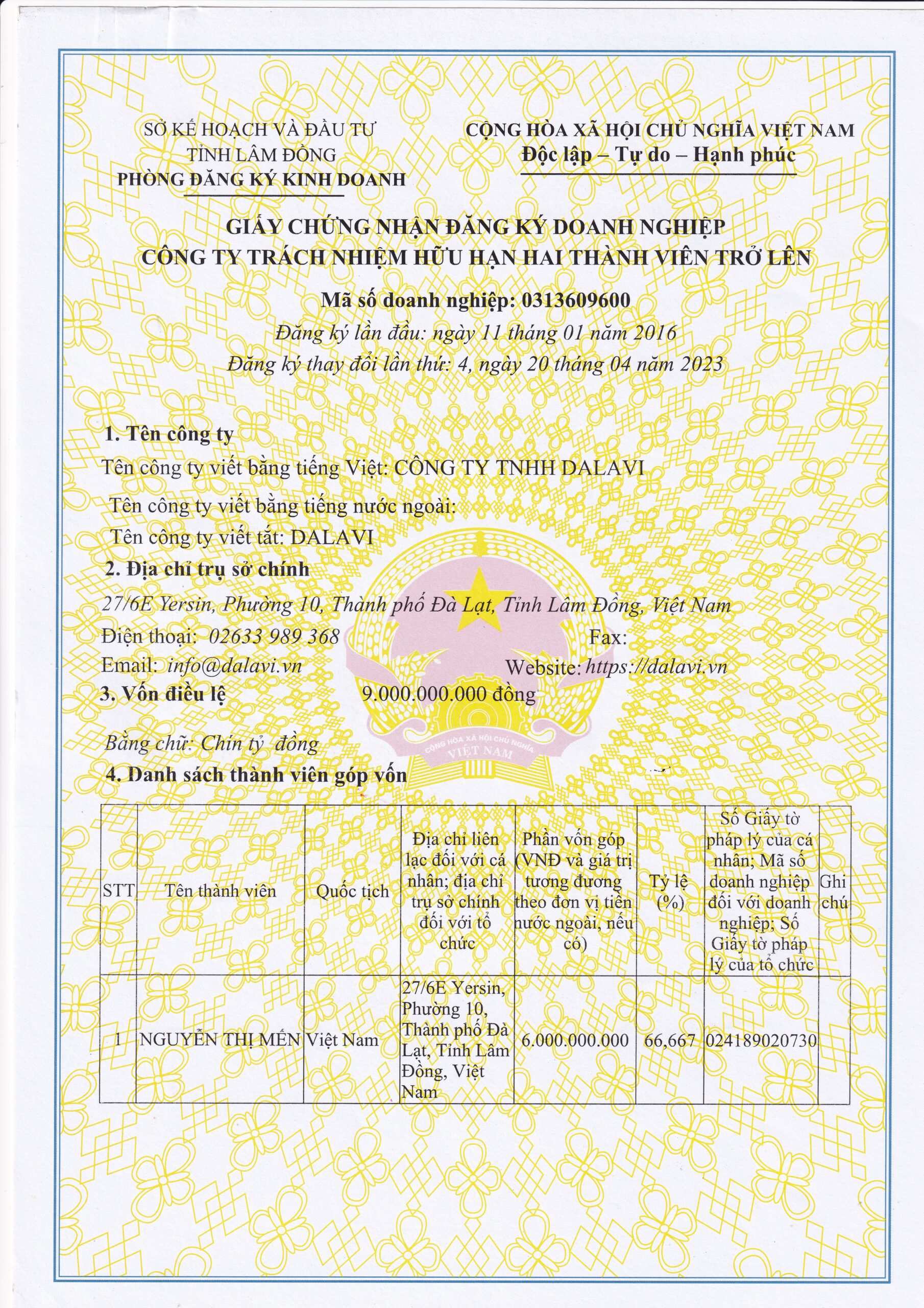 2023 Dang ky Kinh doanh DaLaVi anh 1 scaled